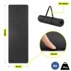 Mata do jogi i ćwiczeń HyperMotion Lotos TPE 6 mm z paskiem – 183 × 61 cm – czarna